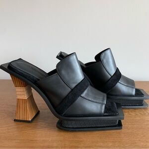 ❌sold❌ Ahluwalia Tumba Mule in Black Leather/Black Suede, Size 37